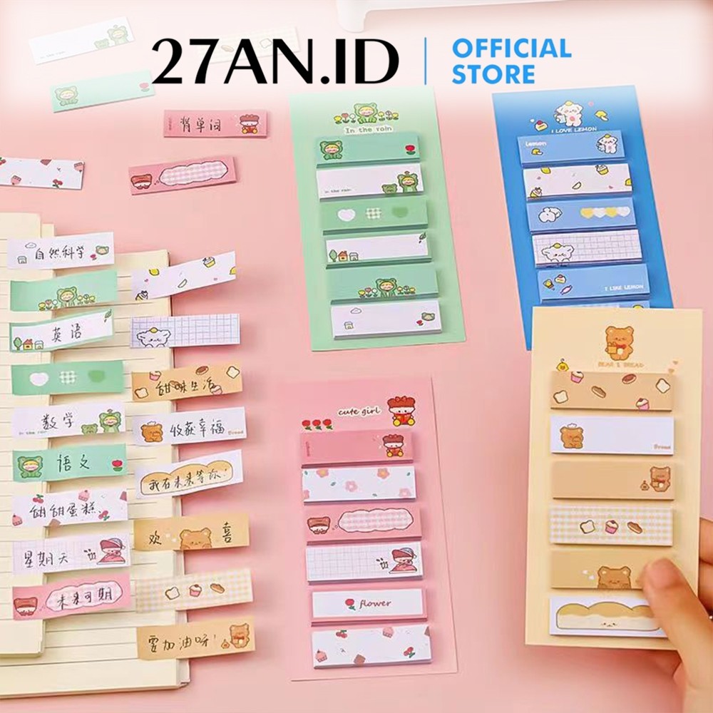 

MURAH ( 27AN.ID ) PEMBATAS BUKU H570 STICKY NOTES LABEL HELLO MEOW BERUANG LUCU /MEMO MINI PRAMIUM