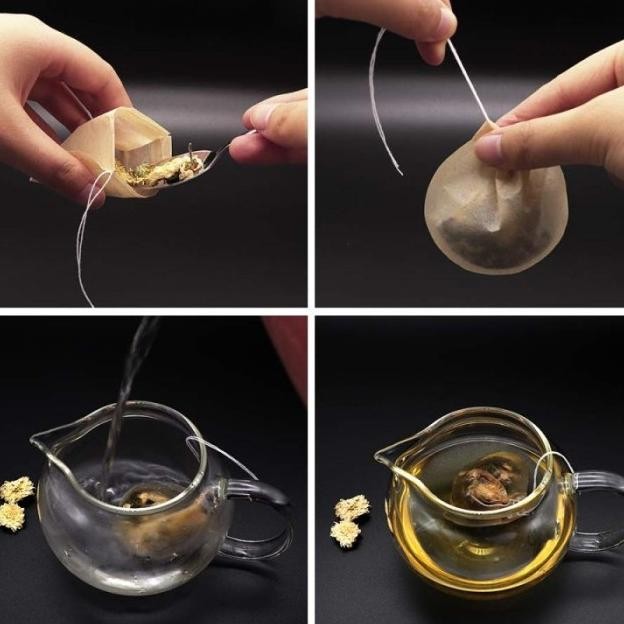 

100Pcs Natural Wood Pulp Tea Bag Kantong Teh Celup Kain Food Grade