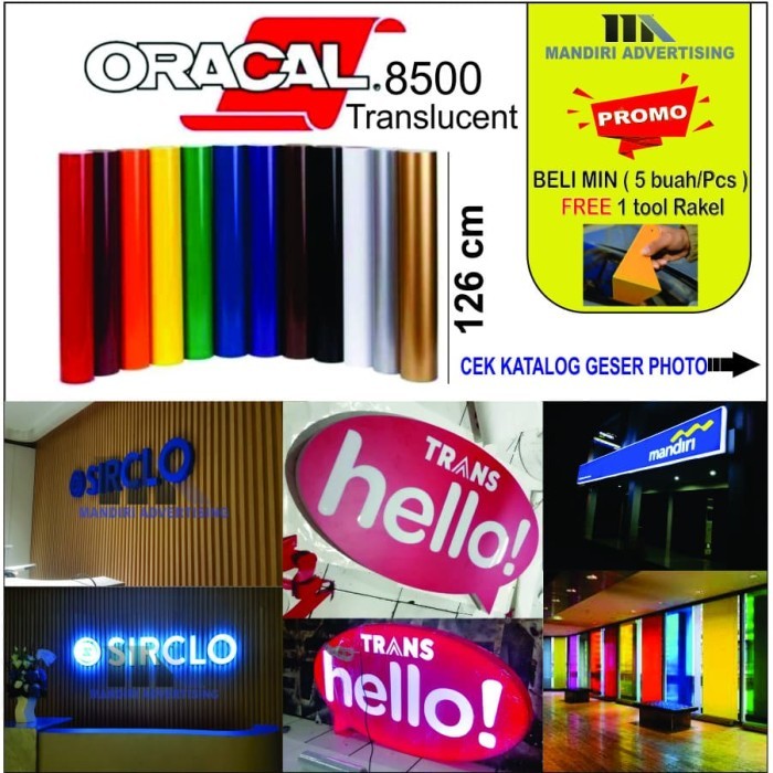 Ready Stiker warna - oracal 8500 Translucent