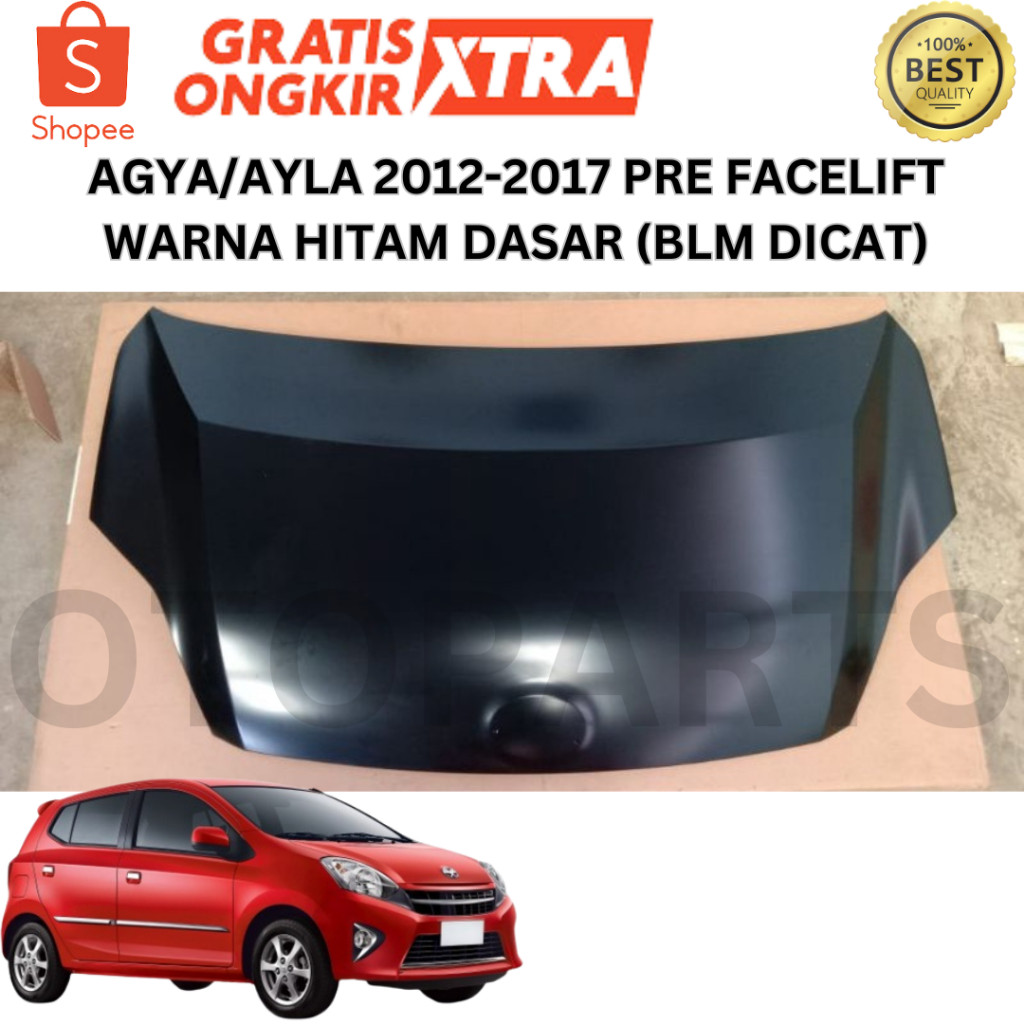 (PACKING KAYU)   KAP MESIN MOTOR AGYA AYLA GEN1 PRE FACELIFT 2012 2013 2014 2015 2016 BARU OEM IMPOR