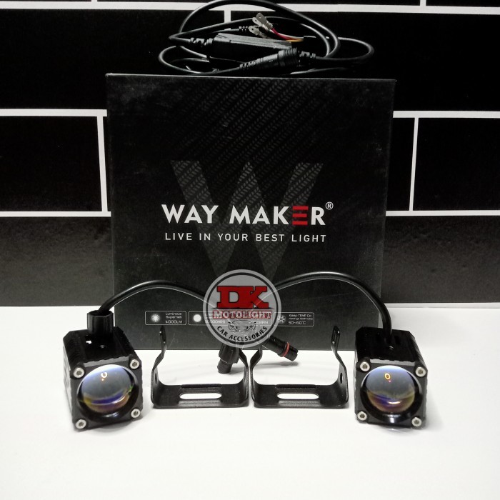 Lampu kabut mini laser way maker UW1 blue lens motor mobil