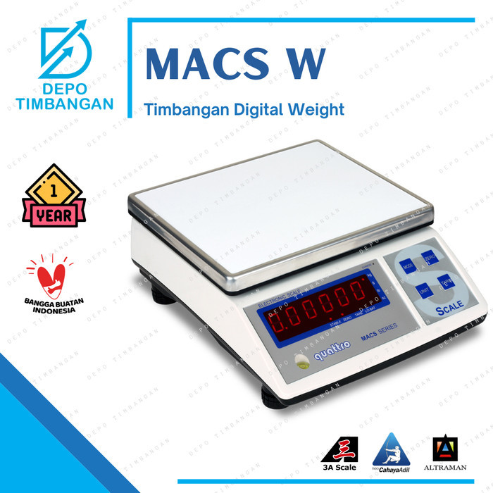 

newgan!! Timbangan Meja Digital Quattro MACS-W 1,5KG 3KG 6KG 15KG 30KG