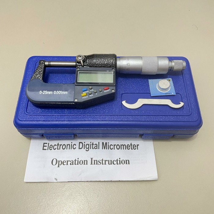 

newgan!! Digital Micrometer 0.001mm 0-25mm Syntek Micro Meter Mikrometer Biru