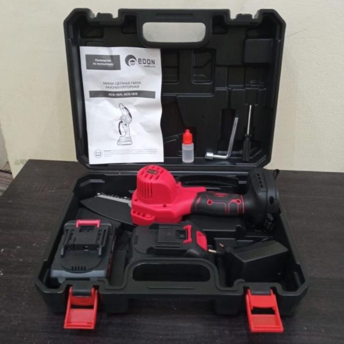 NEW Mesin Chainsaw Baterai 18V EDON Mini Chainsaw Cordless 4" 6"