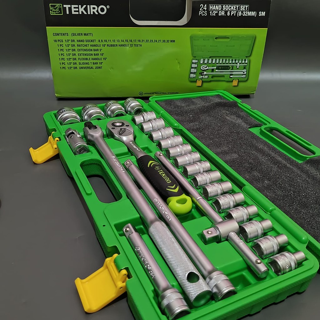 Kunci Tok Tekiro 24Pcs 8-32 6Pt Box Plastik - Hand Socket Set Tekiro ( Ready Cod ) Kunci 1Set