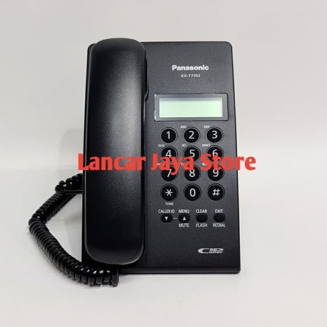 Telepon Kabel Analog Panasonic Kx-T7703 (Hitam) Telepon Kantor/Rumah