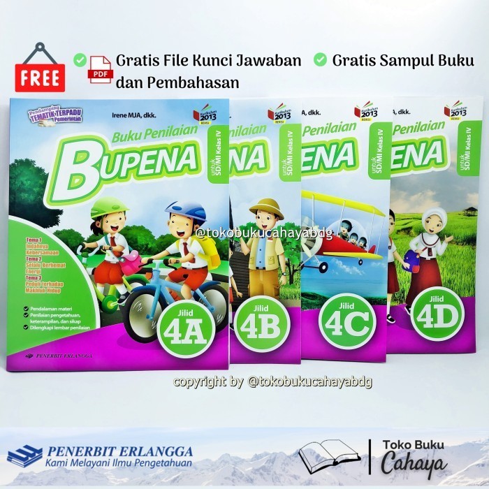 

Buku BUPENA SD KELAS 4A, 4B, 4C, 4D K13N ERLANGGA Original buku penila