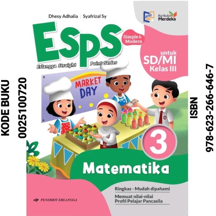 

Buku ESPS Matematika Kelas 3 SD / MI Kurikulum Merdeka Erlangga
