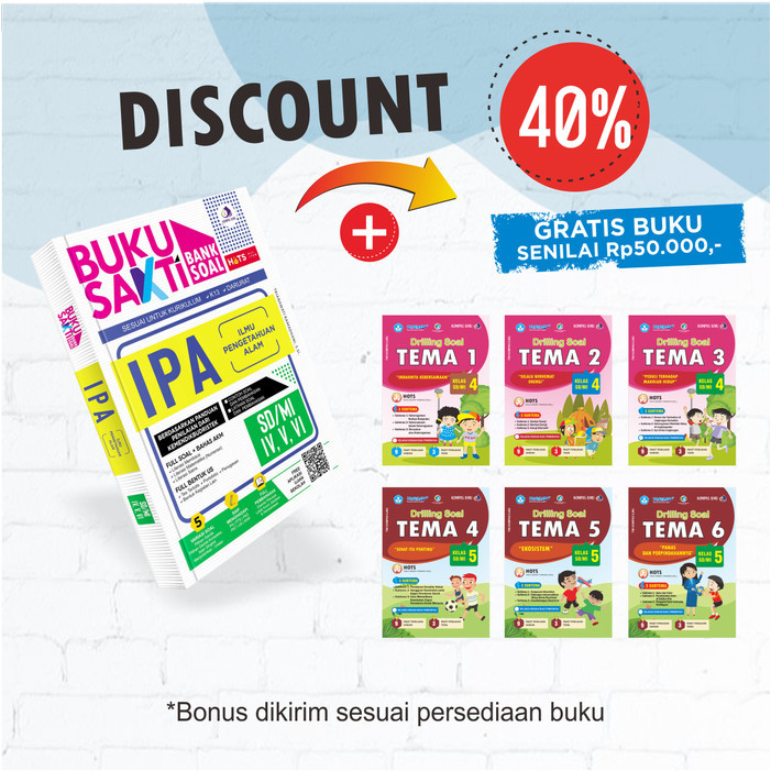 

BUKU SAKTI BANK SOAL IPA SD/MI KELAS 4,5,6 TERBARU TERUPDATE