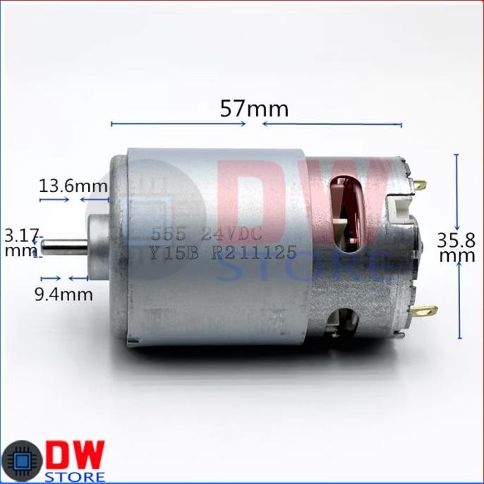 Hemat Dinamo Dc Motor Rs555 Rs-555 Dc 24V 18V 15V 12V High Rpm Speed Torque
