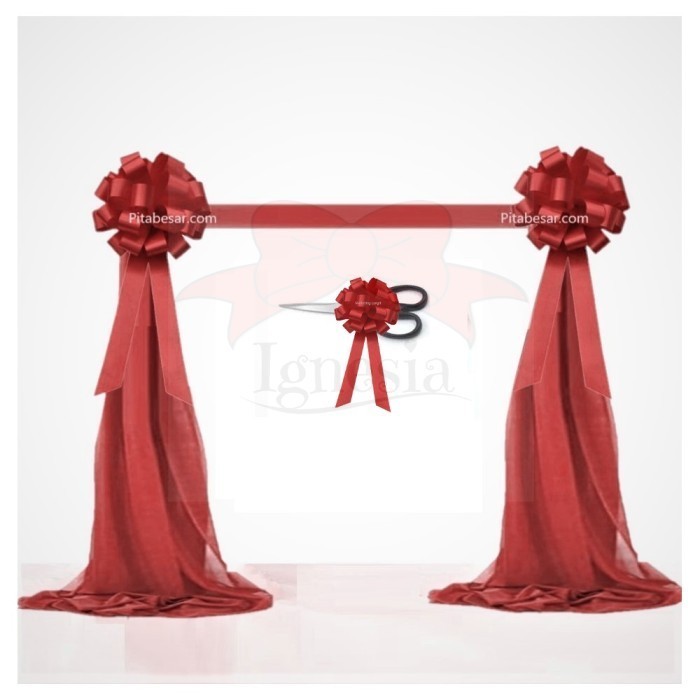 

Pita Pom Peresmian Grand Opening Hiasan Gunting Pita Tiang Siap Pakai Terlaris