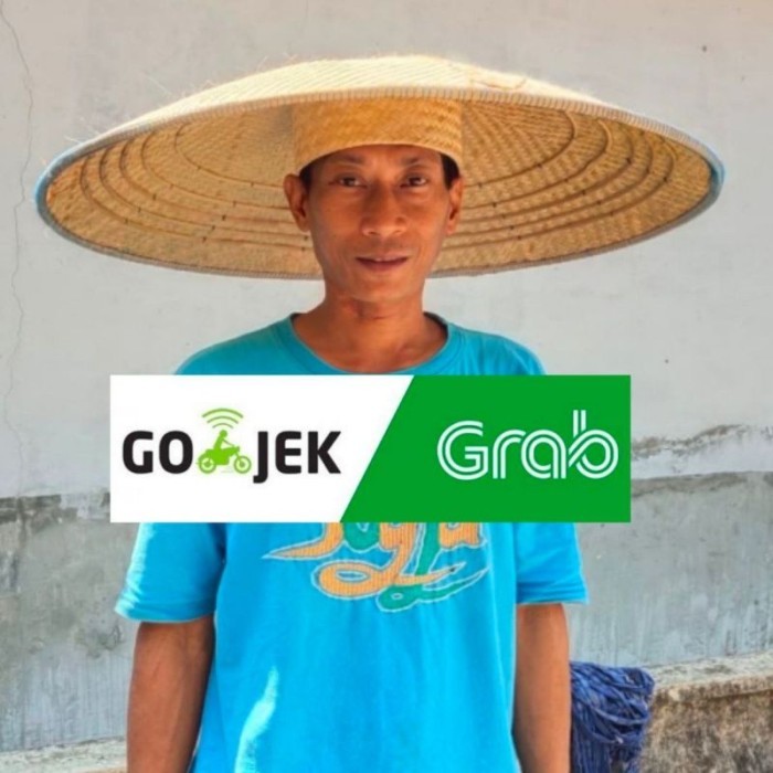 Caping topi petani vietnam jumbo lebar 80cm