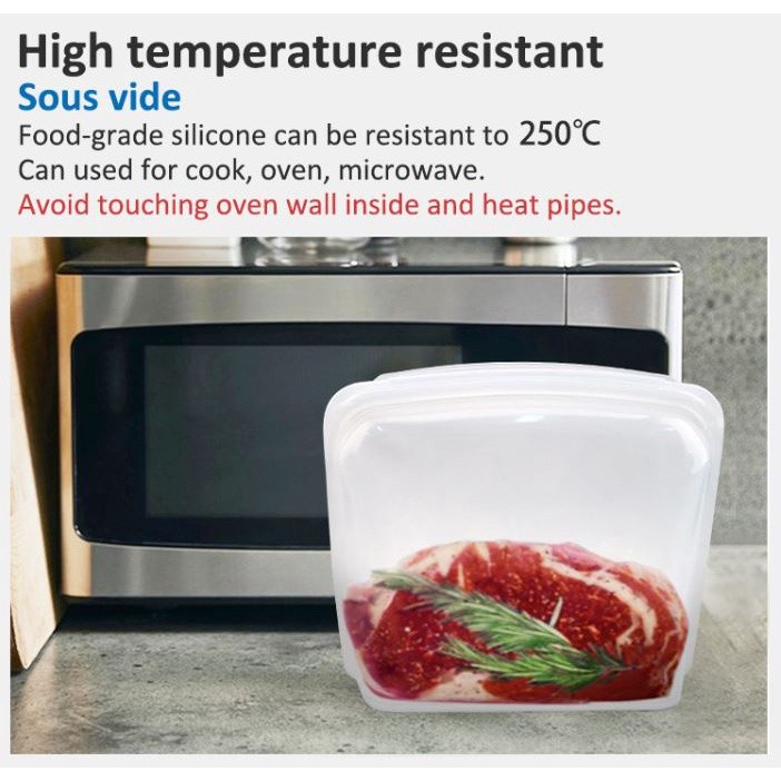 KULITAS TERBAIK- MALOHOME - Silicone Pouch Standing 4000 ml Kantong Silikon Ziplock Silikon Makanan