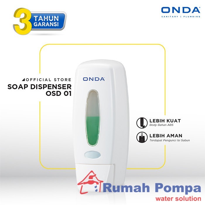 

FREE ONGKIR SOAP DISPENSER ONDA OSD 01 FREE ONGKIR