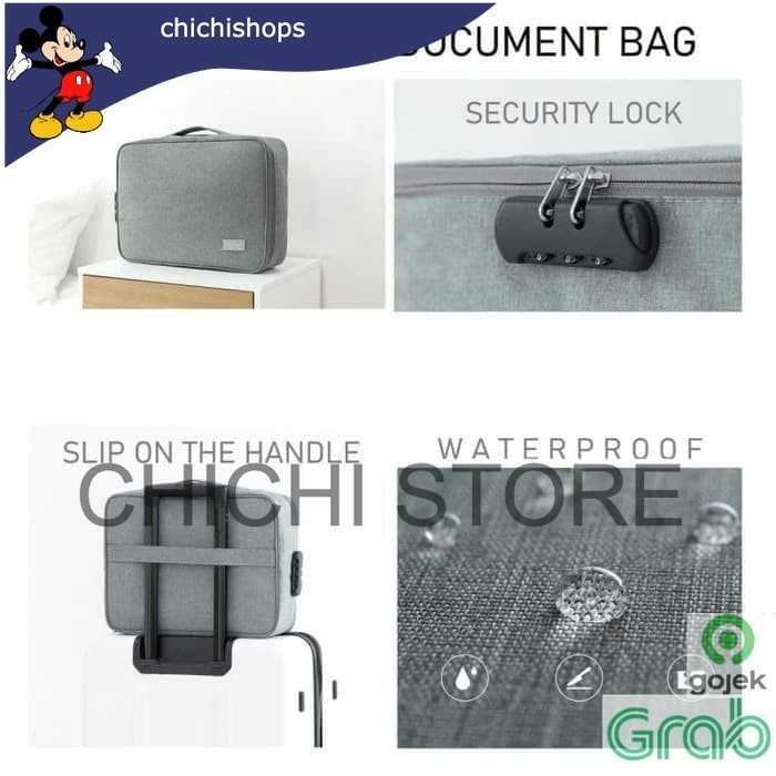 

KHUSUS GRAB! [LOCKIT] Travel Document Bag 3 Digit Password / Tas Dokumen Anti Air C