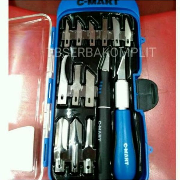 

Cmart Hobby Knife Set 14Pcs Pisau Ukir Kertas Kayu Karet C-Mart