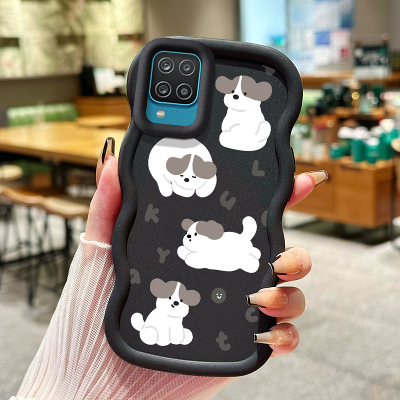 Casing Hp Untuk Samsung A12 4G A12 5G M12 F12 Case HP casing Softcase ponsel anak anjing telinga abu