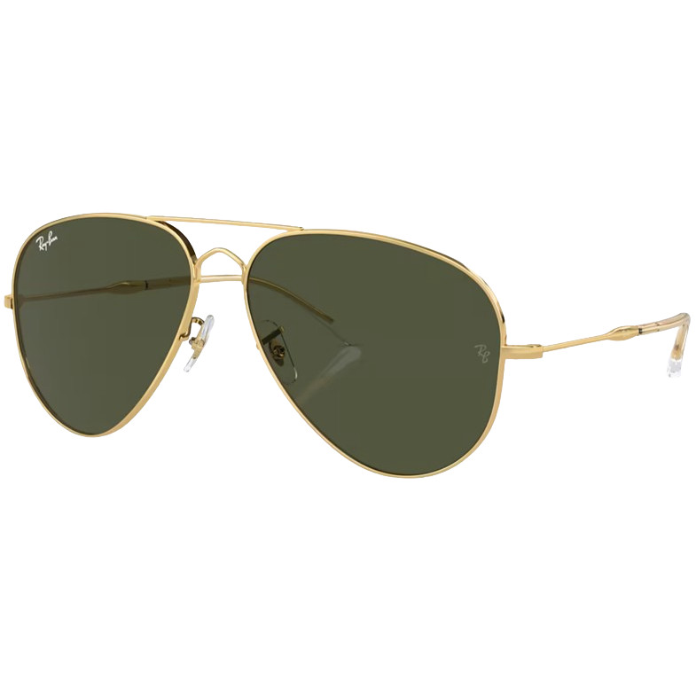 Ray-Ban Sunglass Old Aviator RB 3825 001/31 62 Polished Gold w/ Green