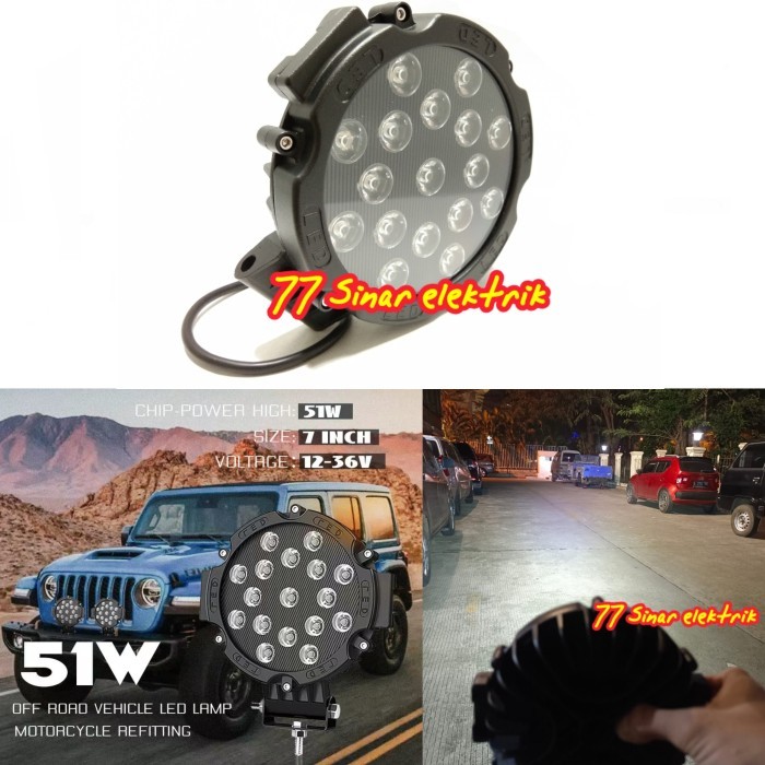 LAMPU TEMBAK LED/LAMPU SOROT/LAMPU VARIASI LED MOBIL OFFROAD LED WOR