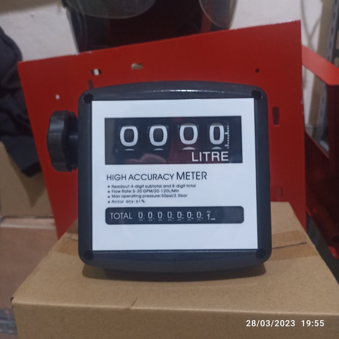 

newgan!! Flow meter solar 1 inch Flowmeter BBM minyak dan oli 4 digit 1 inch