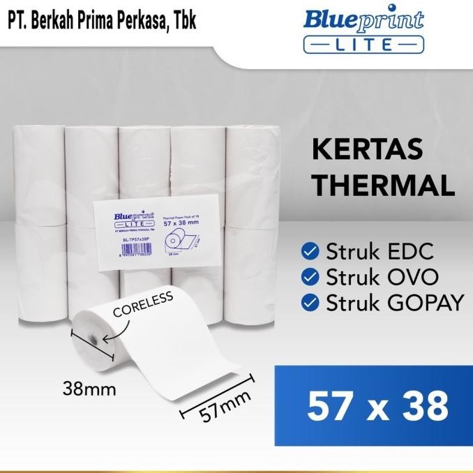 

Kertas Thermal Kasir Struk Edc Blueprint Lite 57X38 , 57 X 38 - 1 Dus Original Dan Terpercaya