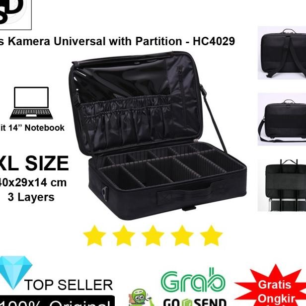 Tas Hardcase Kamera Universal With Partition - Hc4029 - Koper Kamera