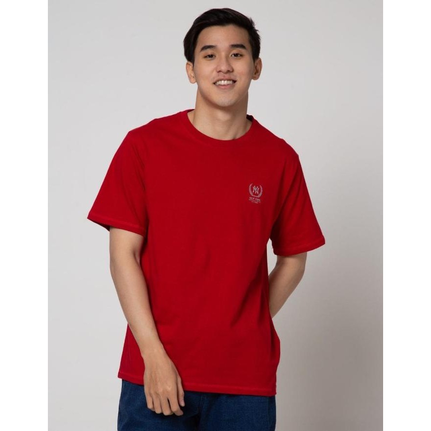 T ZONE KAOS PRIA BASIC ROUND NECK LAYER 114247665 - MAROON,S