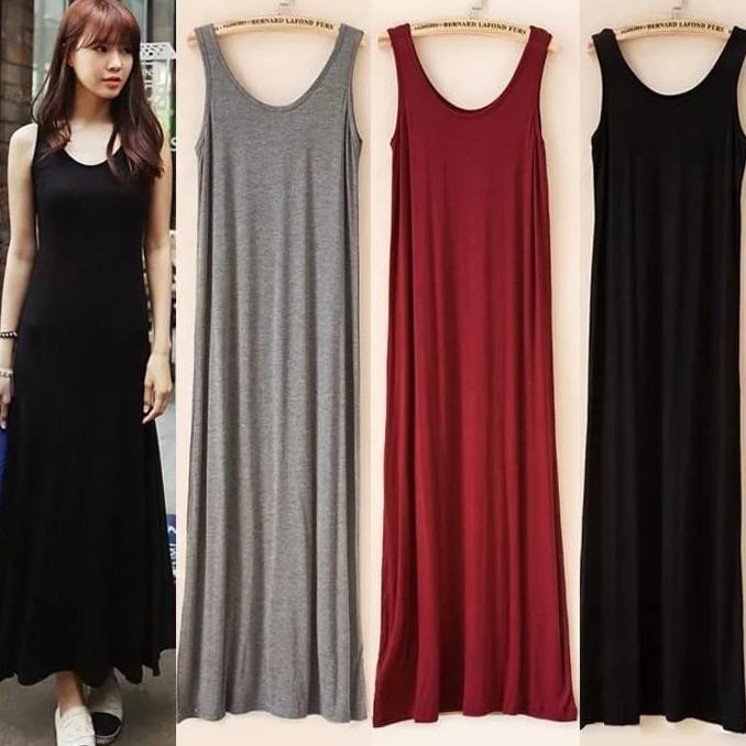 Limited Singlet Panjang Inner Dalaman Panjang Dress Panjang Jumbo Tanktop Panj Fashion 2024