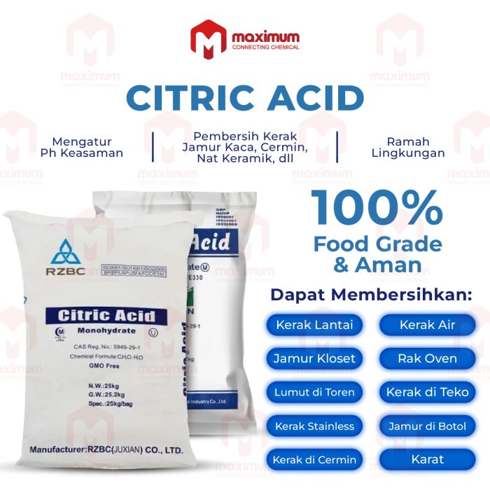 

Citric Acid Monohydrate / Asam Sitrat / Asam Citrun 25Kg Terbaru