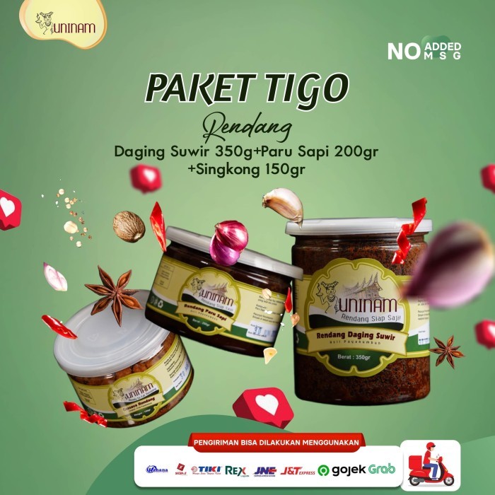 

Rendang Daging Suwir, Paru, Singkong Paketan Barangbaru