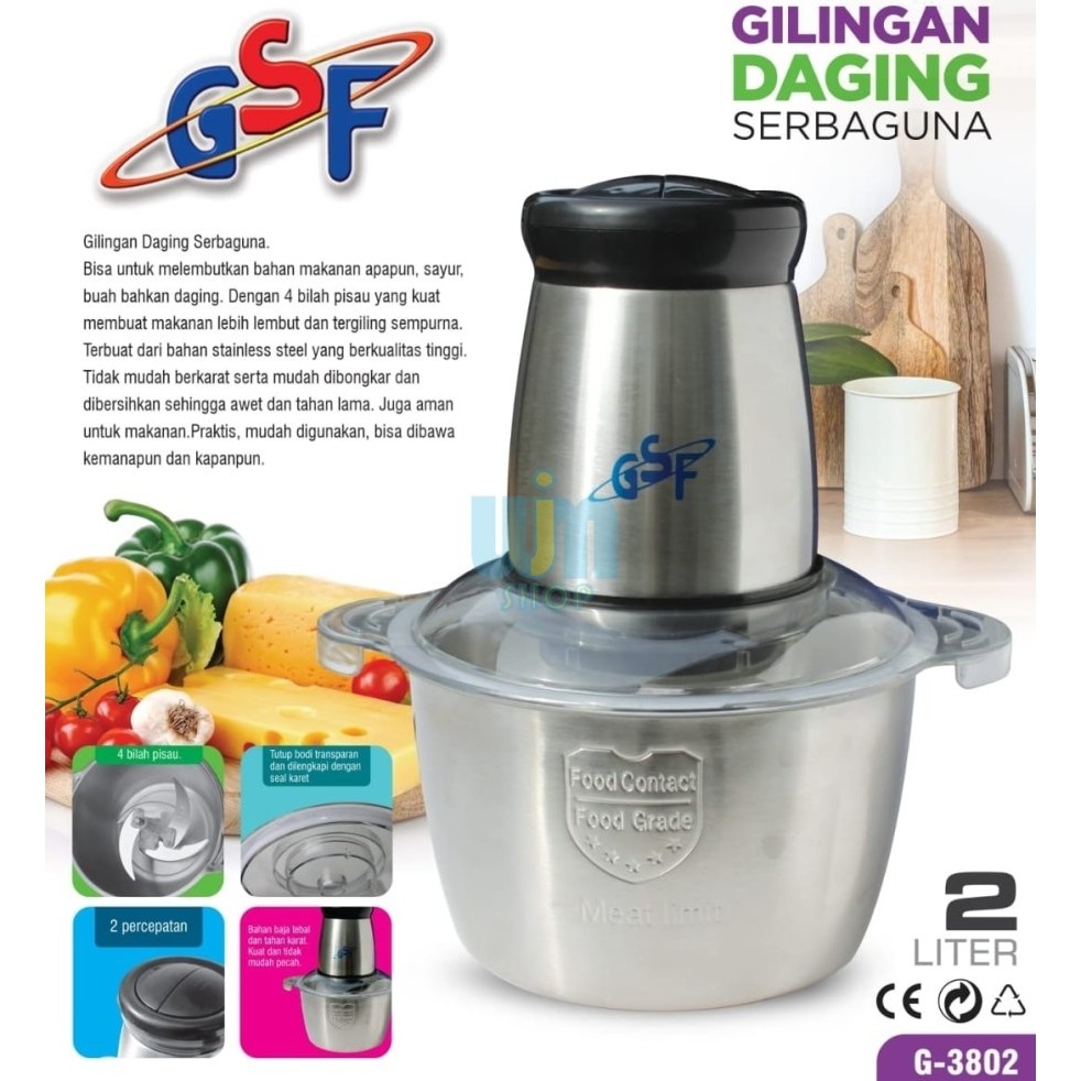 GSF 3802 Belender Daging Serbaguna Food Processor Choppe