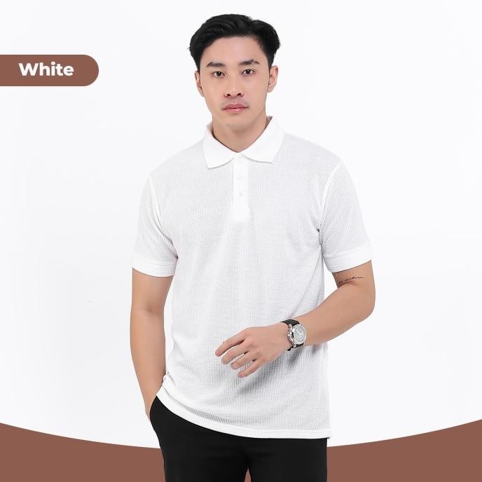 BROGUY KAOS POLO SHIRT PRIA WAFFLE DARK OLIVE