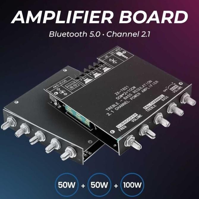 NEW Wuzhi Audio Bluetooth Amplifier 2.1 Channel 50W x2 + Bass 100W ZK-TB21