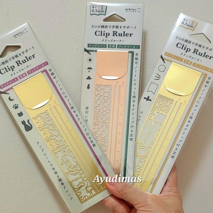 

BEBAS ONGKIR - Midori Clip Ruler Stencil Templates Bookmark - penggaris-pembatas buku