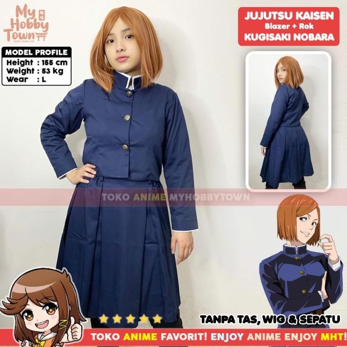 Kostum Cosplay Anime Jujutsu Kaisen Nobara Kugisaki Seragam Sekolah