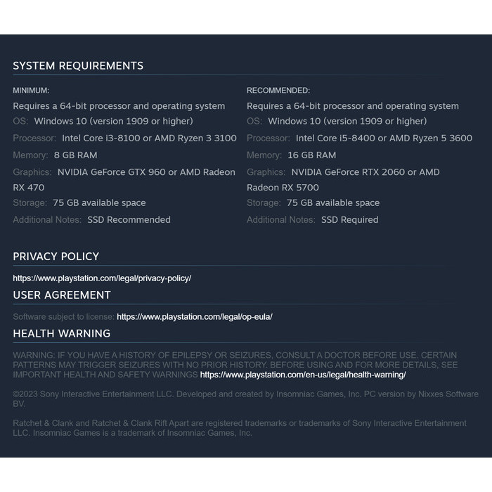 Ratchet & Clank: Rift Apart Game PC Original