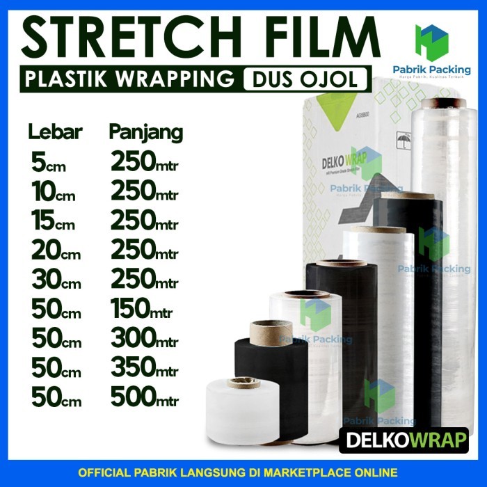 

Plastik Wrap Stretch Film Plastik Wrapping Barang DelkoWrap Dus Ojol