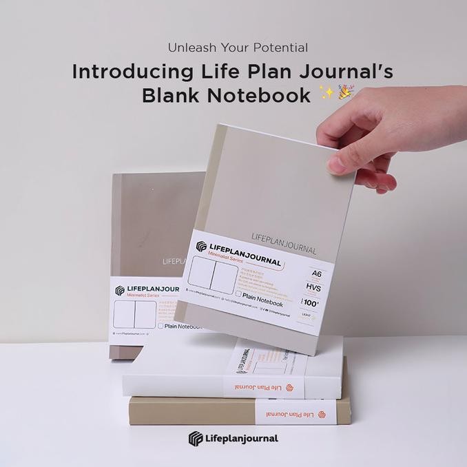

Sale Blank Notebook Life Plan Journal + Free Transparent Sleeve
