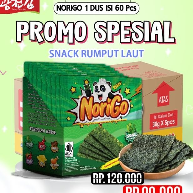 

( Spesial) Ngo 1 Dus Free 10 Pcs / N Sachet Seaweed Sna 3G Rumput Laut Halal