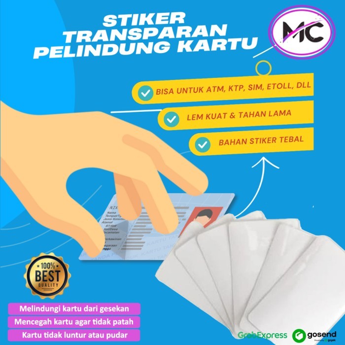

Stiker Anti Gores KTP ATM Sticker Laminasi Transparan Pelindung Kartu