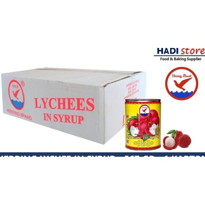 

Herring Brand Lychee In Syrup, Hering Buah Leci Kaleng - 1 Karton, Dus