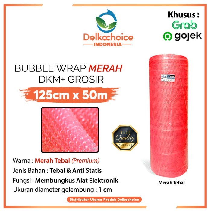 

BUBBLE WRAP DKM+ ANTI STATIC 125CM X 50M - BUBBLE ANTI STATIS MERAH