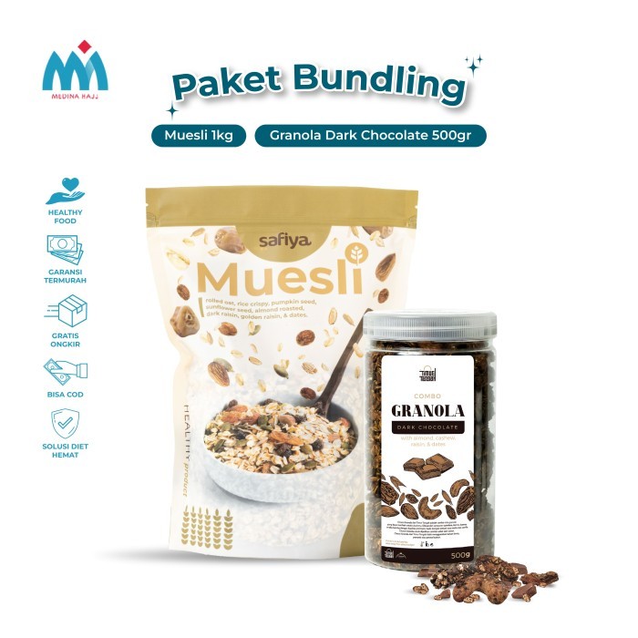 

[Special Bundle Extra] Muesli Safiya 1 Kg + Granola Timur Tengah 500gr