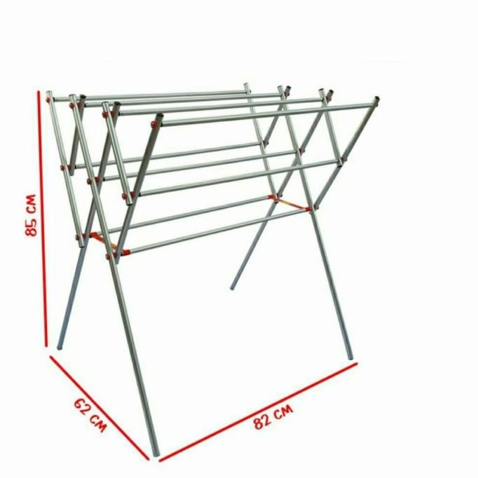 TERBARU - JEMURAN BAJU ALUMINIUM 9PALANG+KANGER KEDUA SISI(KUAT DAN KOKOH) MURAH