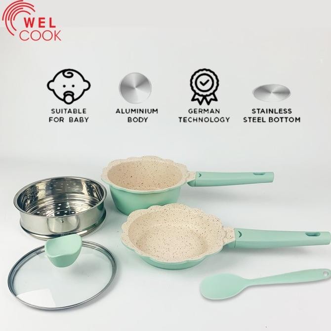 Welcook Peralatan Panci Bayi Baby Cookware-Green