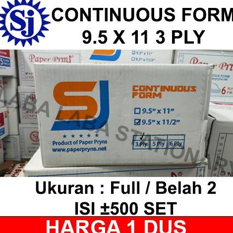 

BEBAS ONGKIR - KERTAS CONTINUOUS FORM 3 PLY 9.5 X 11 SJ PAPER PRINT A4 / RANGKAP