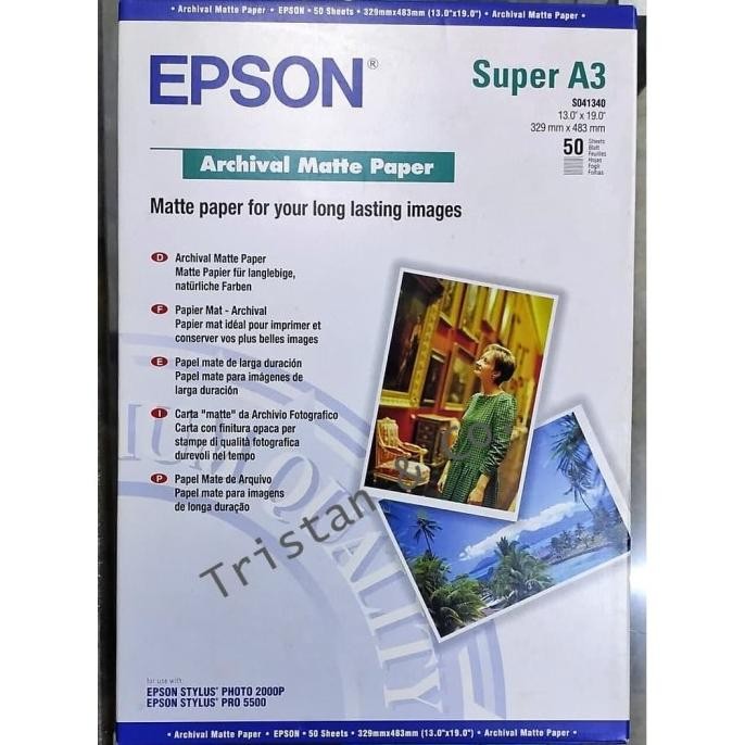

NEW Epson Archival Matte Paper Super A3 (S041340)