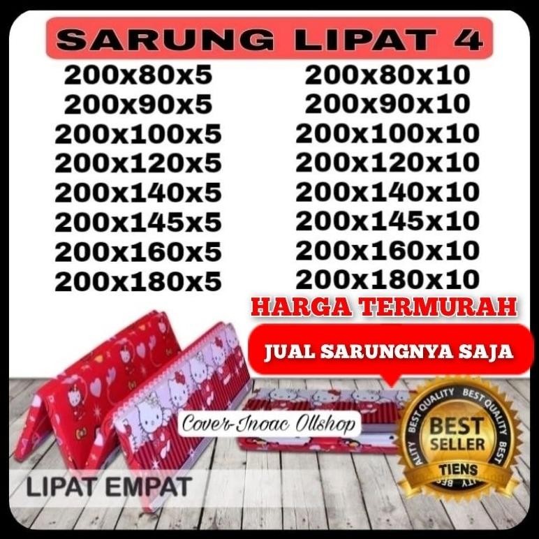 (MOTIF BARU) Sarung Kasur Lipat 4/Sarung kasur lipat 4 Inoac Resleting Tbl 5,10cm/Sprei Resleting