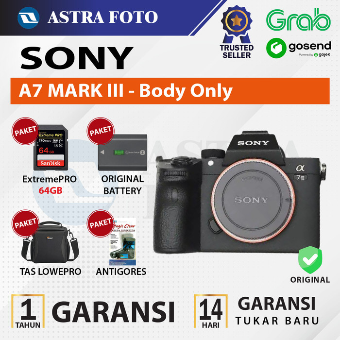 SONY ALPHA A7III / SONY A7 MARK III BODY ONLY - Garansi Resmi