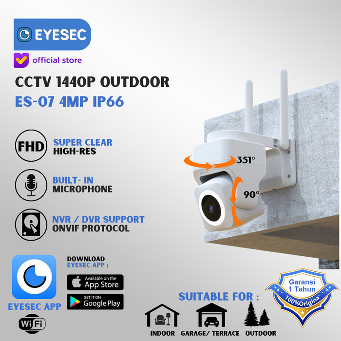 CCTV Outdoor EYESEC 4MP IP66 FHD 3X Optical Zoom ONVIF TUYA App